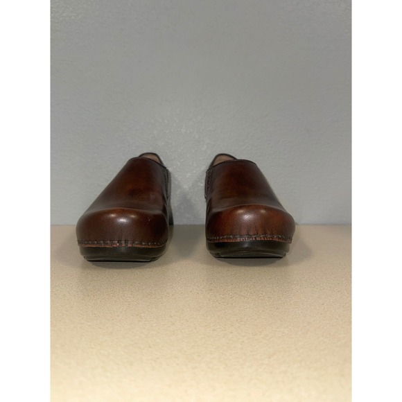 Dansko Brown Leather Slip On Clogs Mules Shoes Women Size 38 Sienna  Brown - Picture 2 of 8